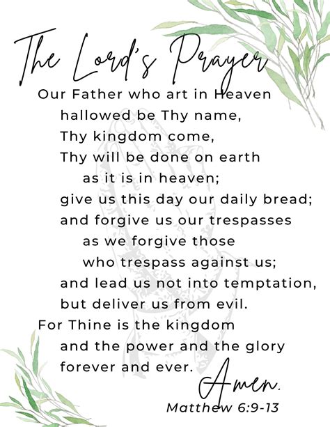 Printable Lord S Prayer